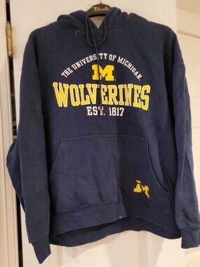 Knights Apparel Navy and Yellow Wolverines Zip-Up Sweater